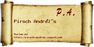 Pirsch András névjegykártya