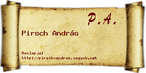 Pirsch András névjegykártya